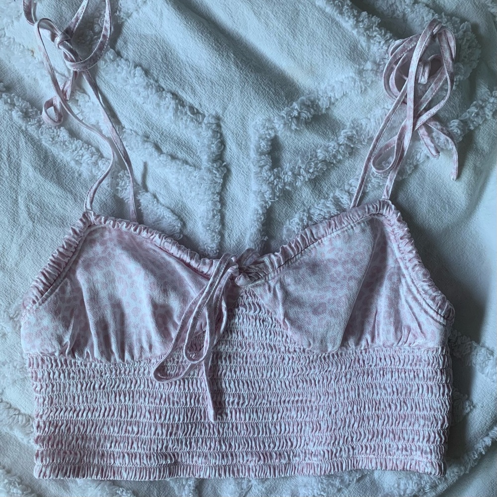 pink y2k cheetah print cropped tank top